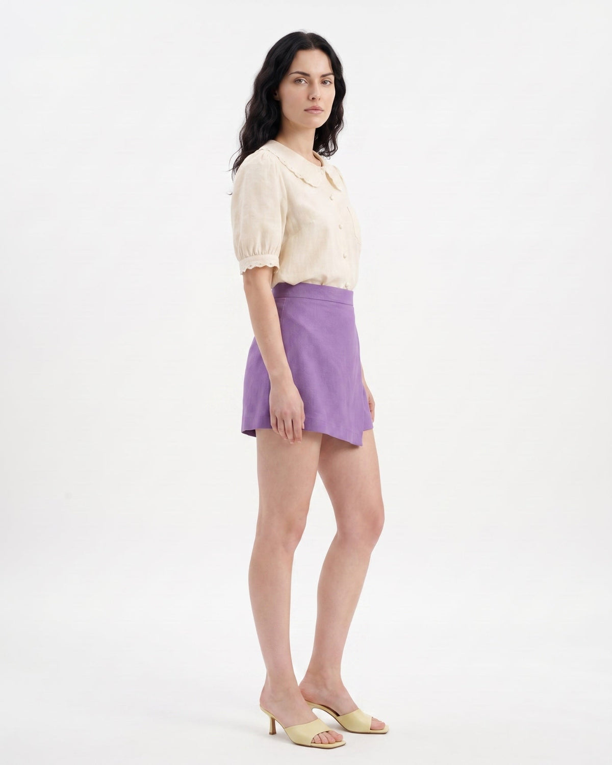 Ève | Blouse brodée à bordure dentelle