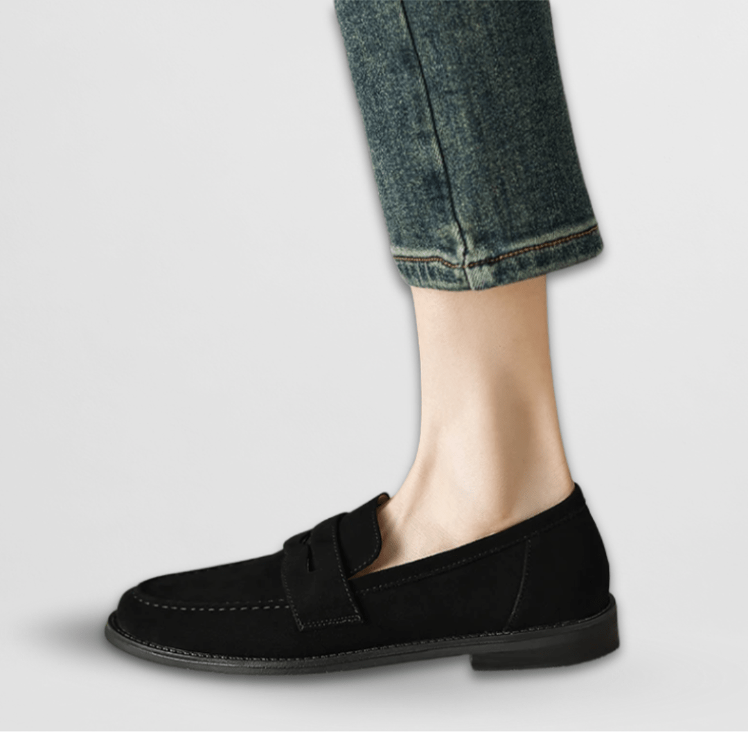 Roseline | Mocassin en daim rétro