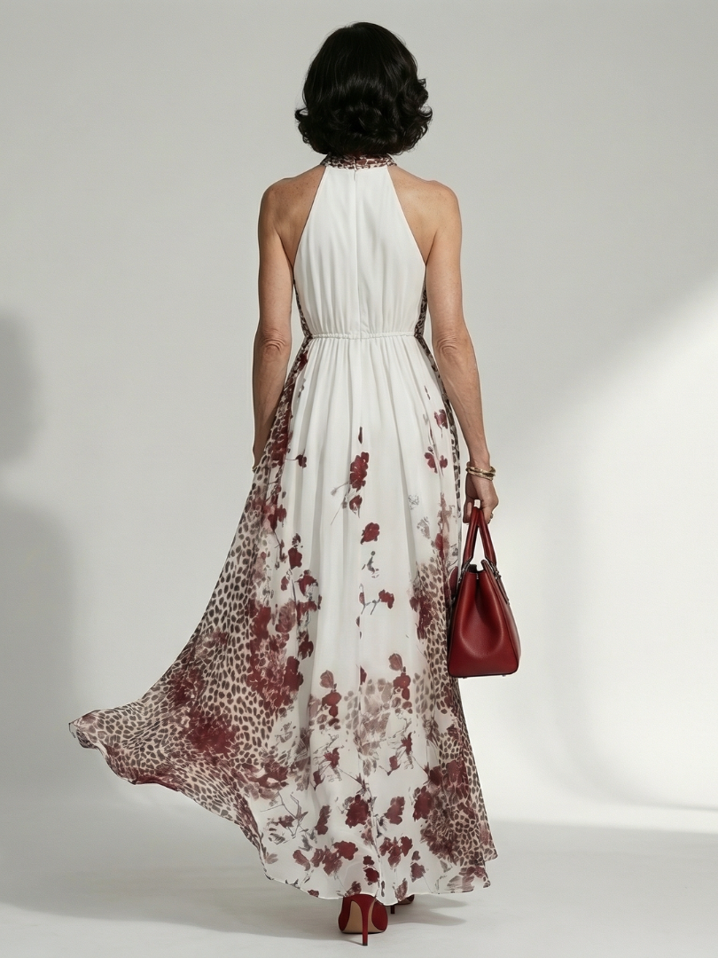 Nathalie | Robe Maxi Plissée Blanche Orlune