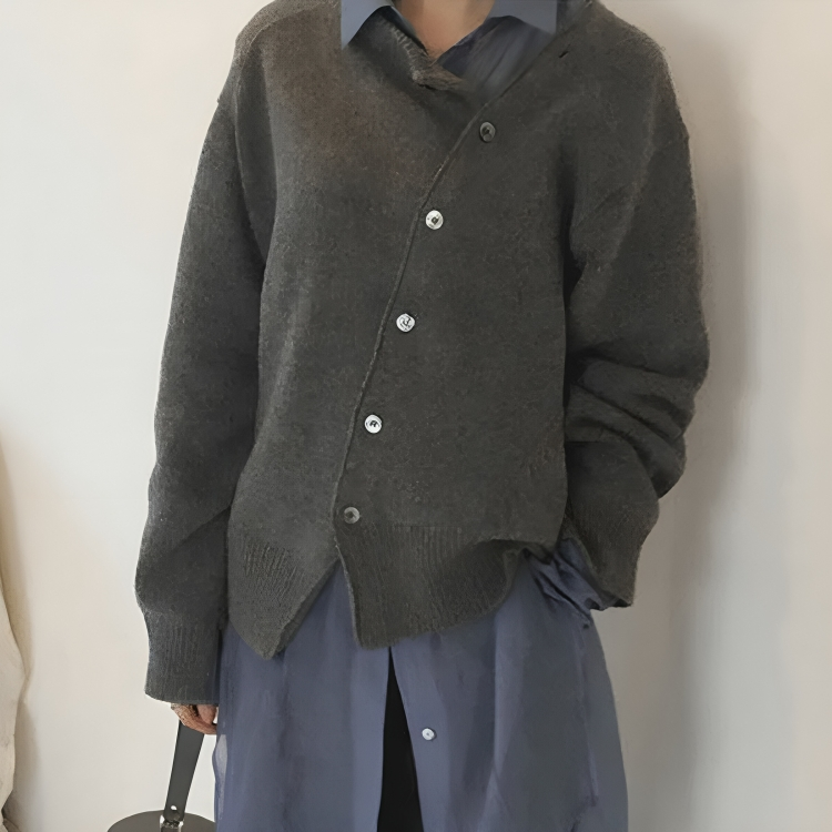 Angélique | Cardigan à boutonnage asymétrique
