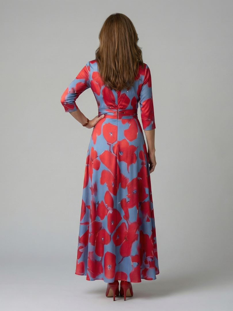 Sandrine | Robe Midi Croisée à Col Celine