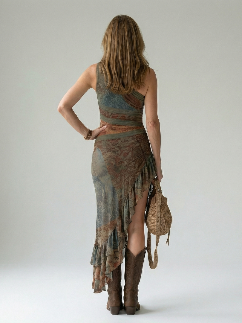Sophie | Robe Midi Drapée Épurée Zalia