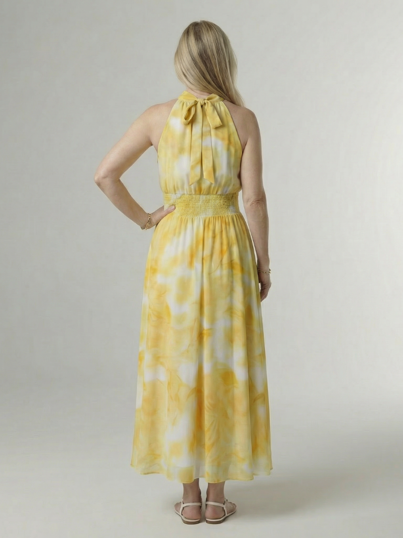 Françoise | Robe Midi à Col Américain Froncé Sylin