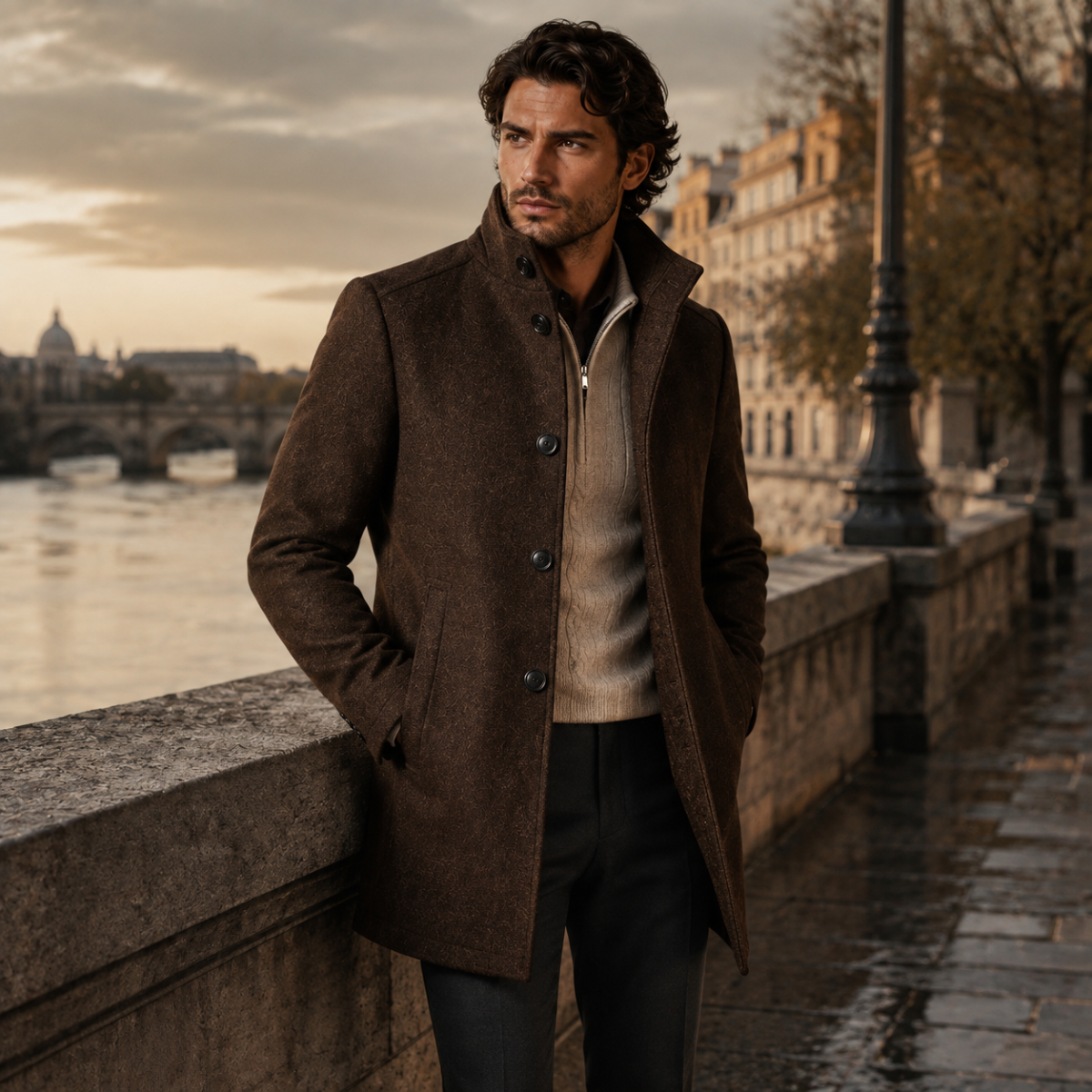 Albert | Manteau doublé à col montant
