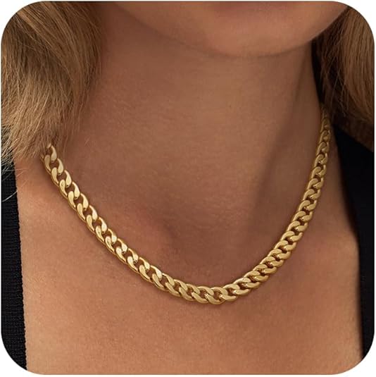 Leonor - Élégant collier chunky à maillons cubains
