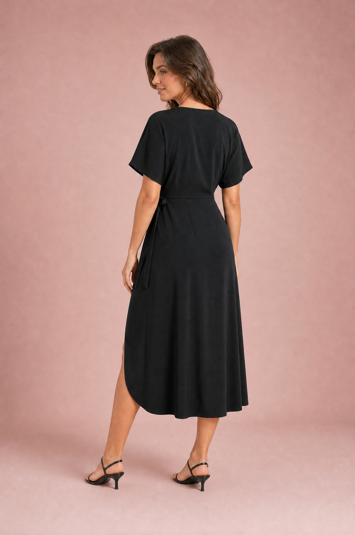 Déborah | Robe midi portefeuille col V