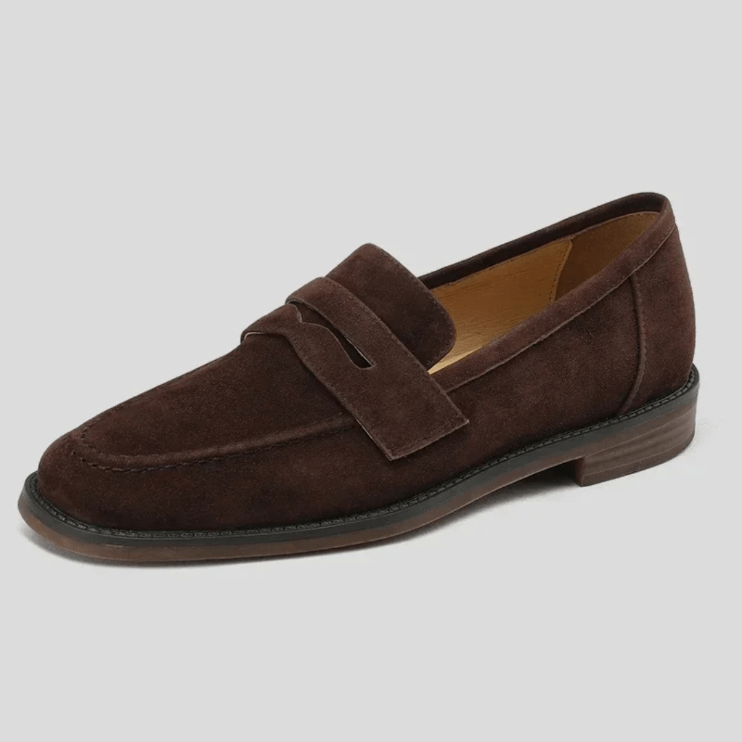 Roseline | Mocassin en daim rétro