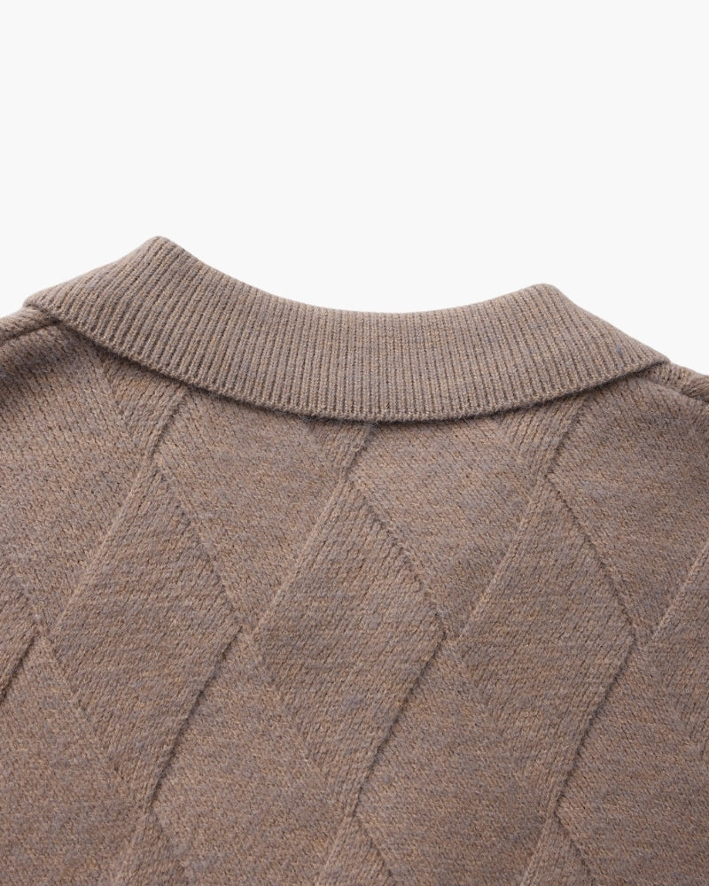 Damase | Maille à losanges col zippé