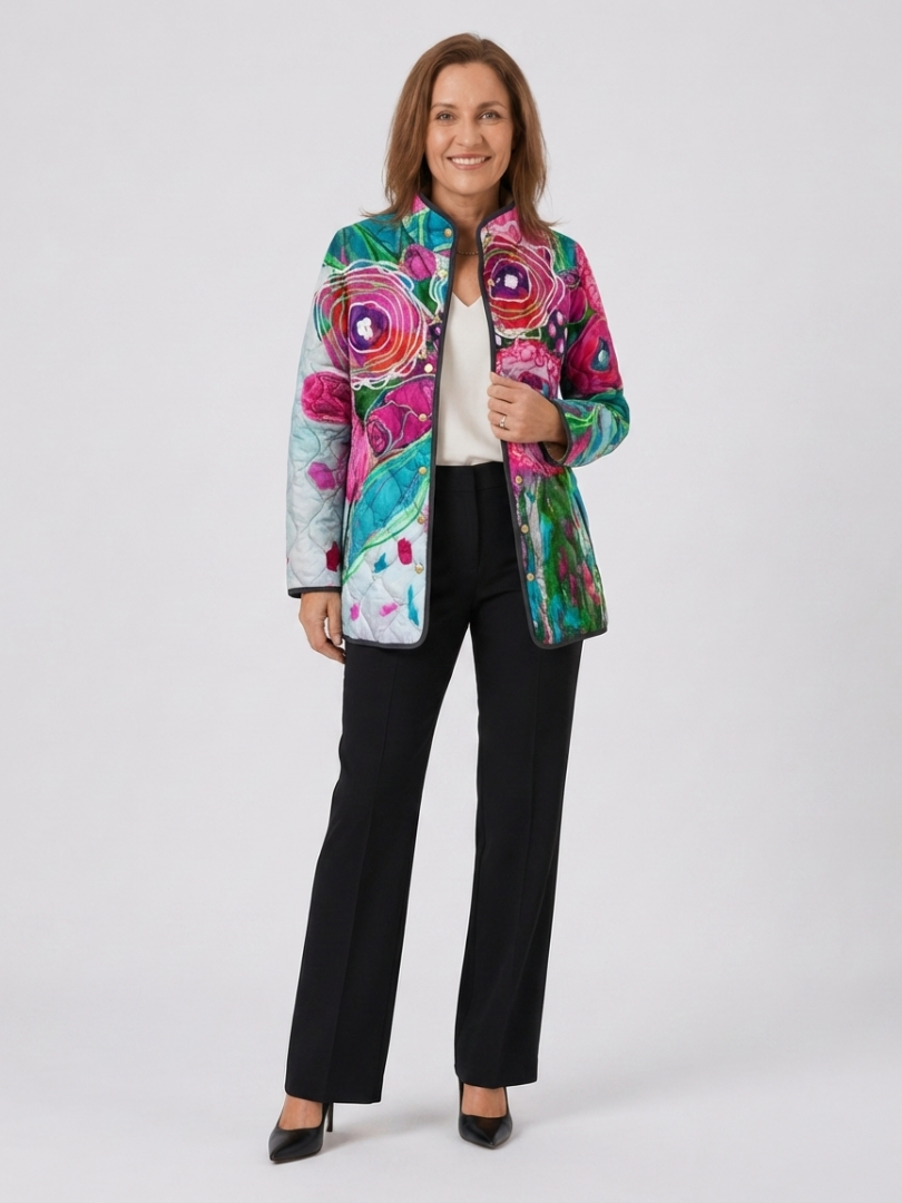 TROUSSEAU | Veste Matelassée Aquarelle Florale Lucie