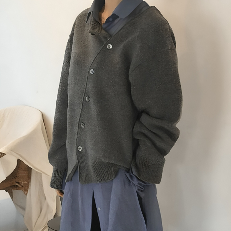 Angélique | Cardigan à boutonnage asymétrique