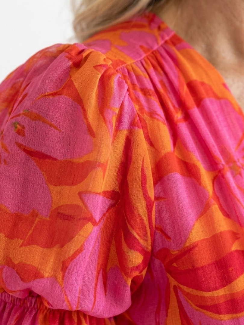 Élise | Robe Midi à Manches Bouffantes Willow
