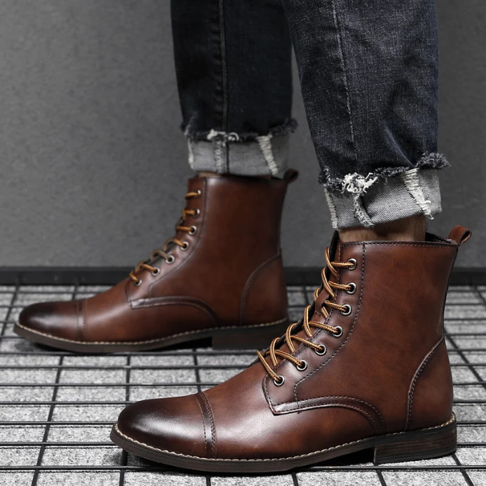 Lucas | Bottes de ville brunies pour homme
