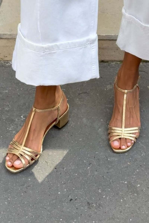 Allegra | Sandales Dorées Élégance