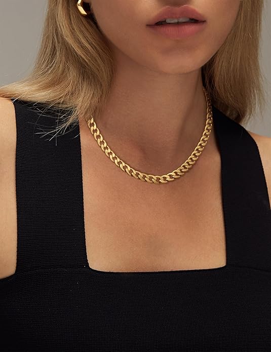 Leonor - Élégant collier chunky à maillons cubains