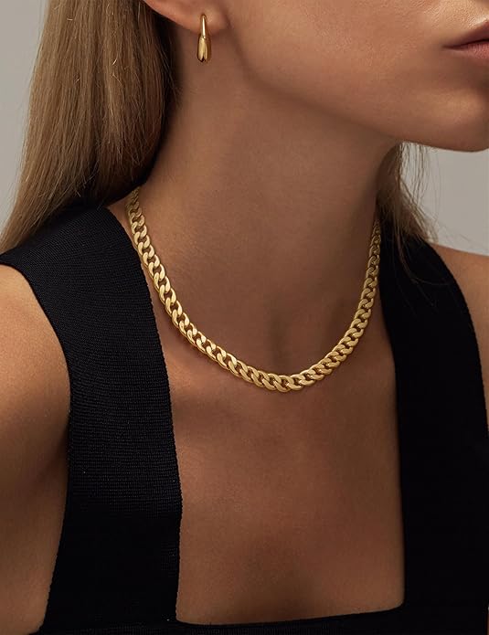 Leonor - Élégant collier chunky à maillons cubains