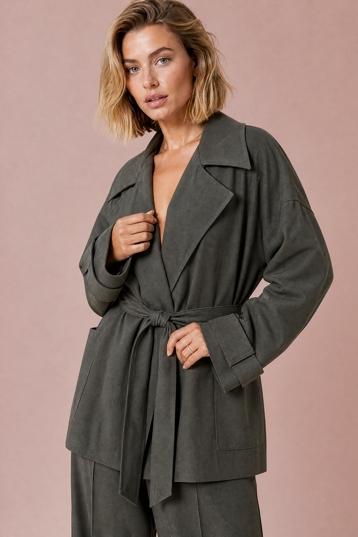 Laetitia | Ensemble veste trench et pantalon