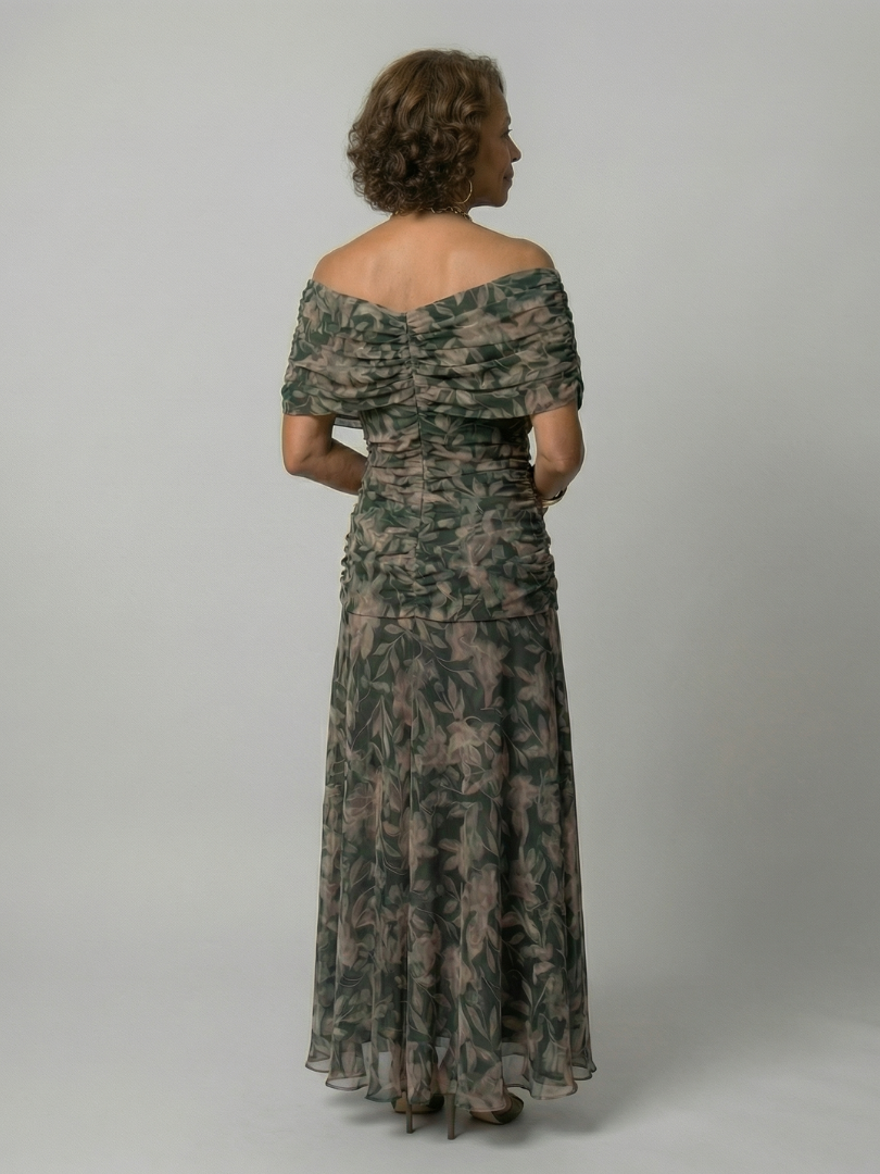 Manon | Robe Midi Décontractée à Épaules Dénudées Calen
