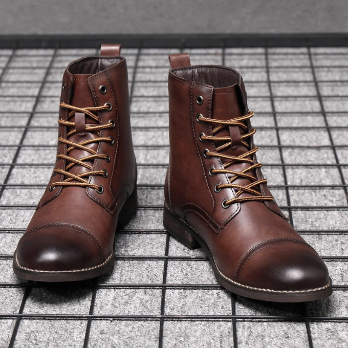 Lucas | Bottes de ville brunies pour homme