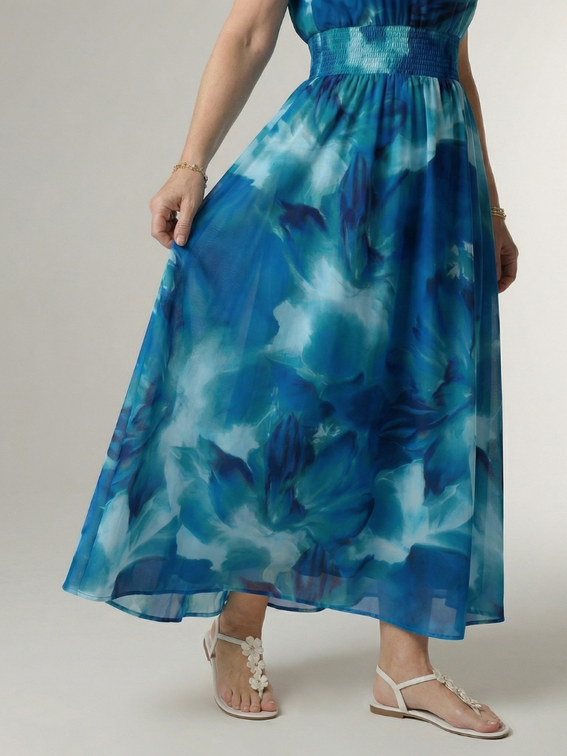 Françoise | Robe Midi à Col Américain Froncé Sylin