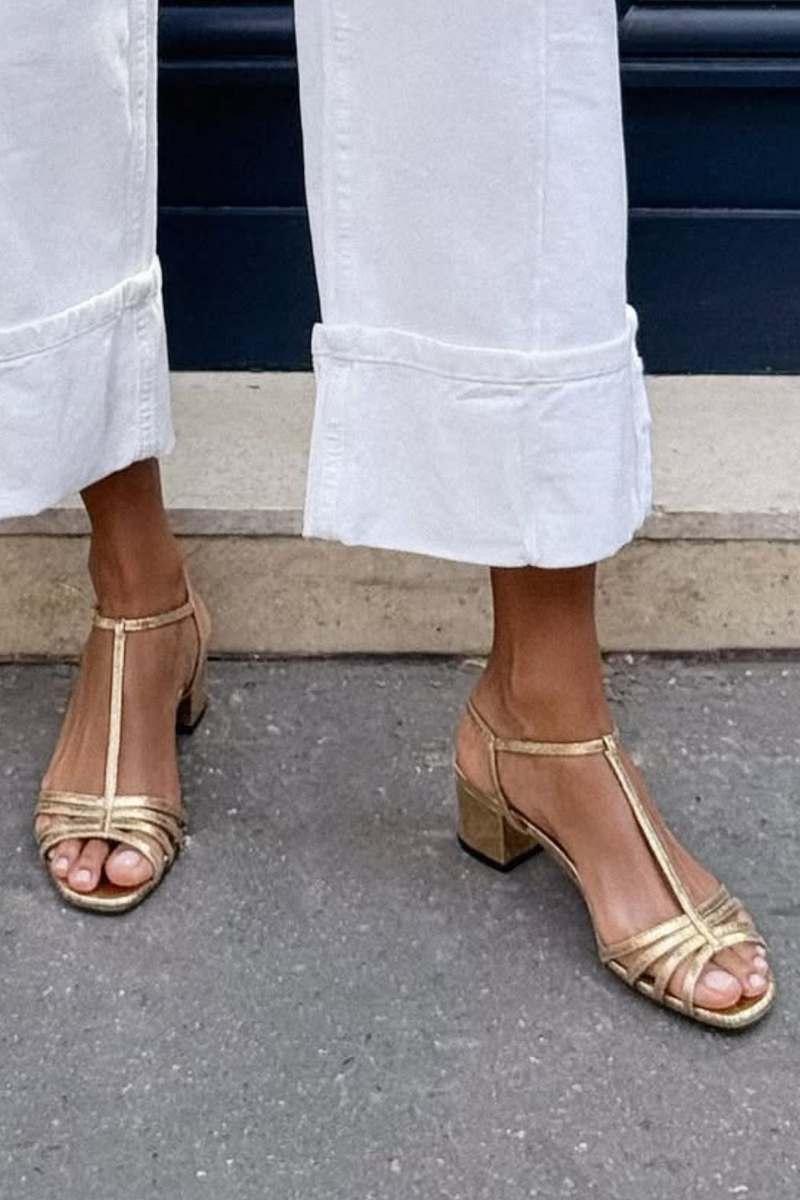 Allegra | Sandales Dorées Élégance