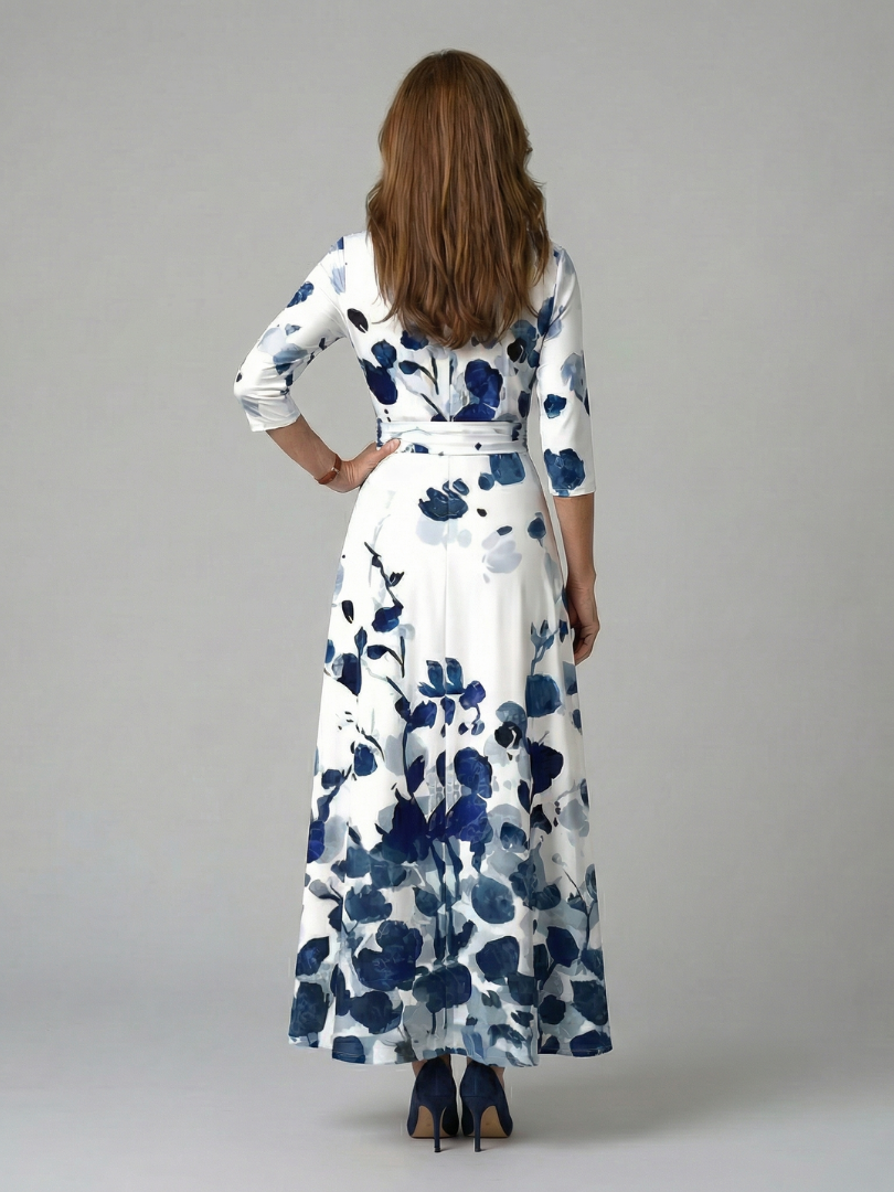 Sandrine | Robe Midi Croisée à Col Celine