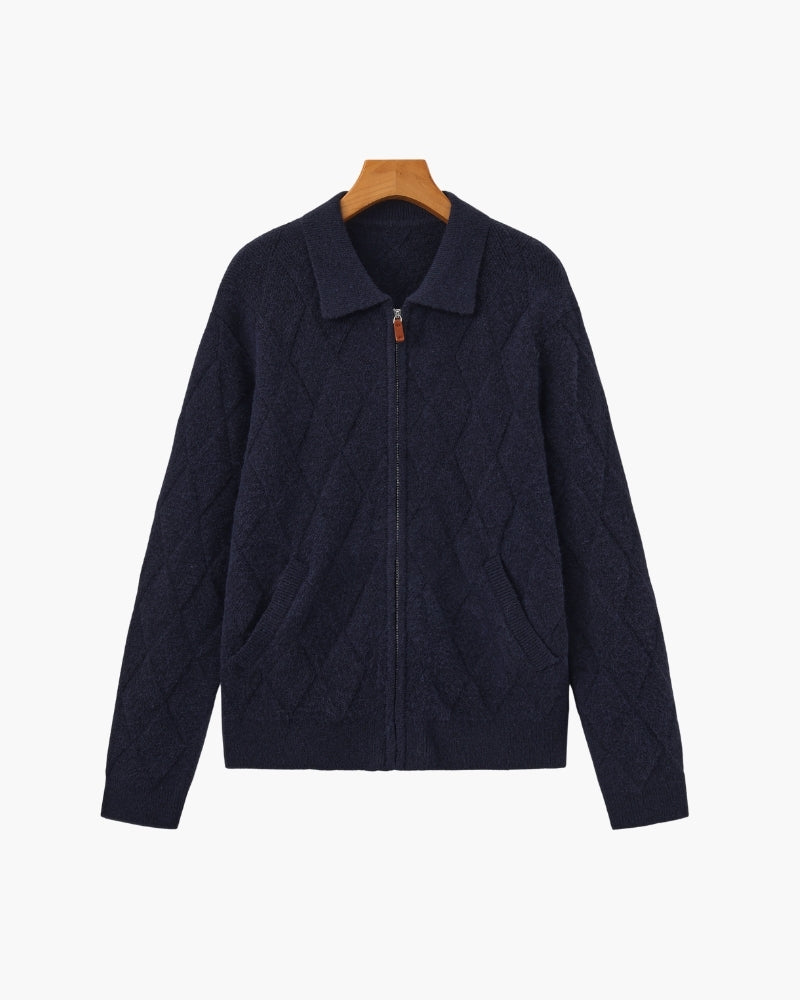 Damase | Maille à losanges col zippé