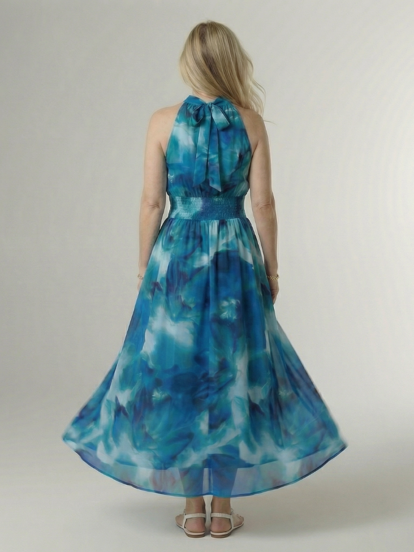 Françoise | Robe Midi à Col Américain Froncé Sylin