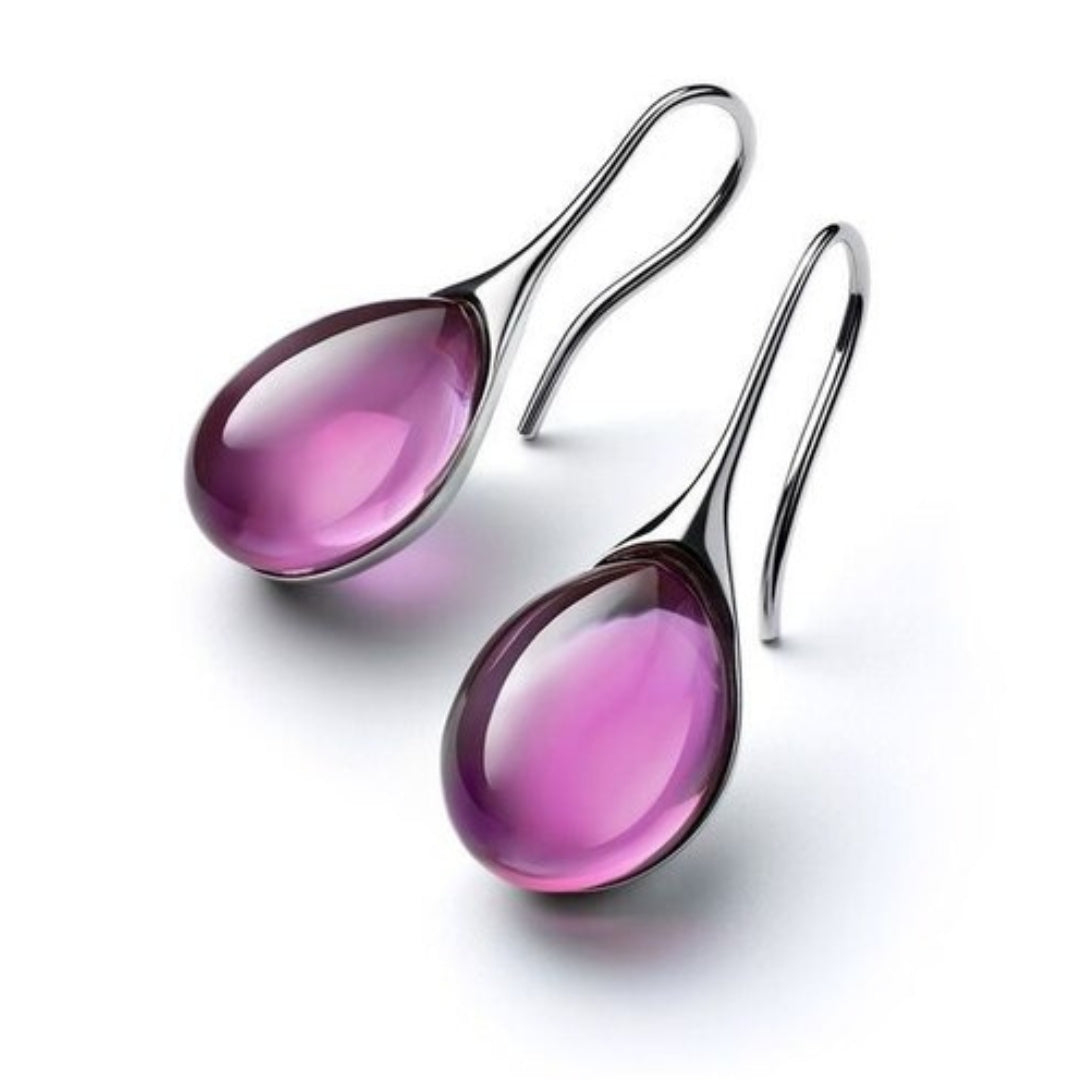 Boucles d'oreilles pendantes chics avec des cristaux