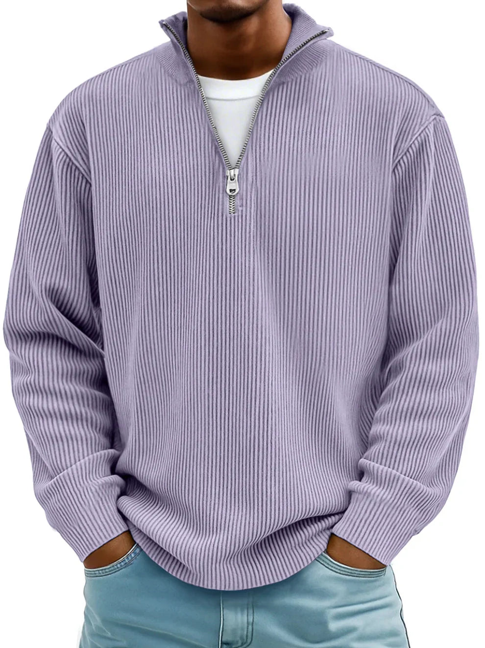 Gaspard | Pull Col Zippé Côtelé Marc