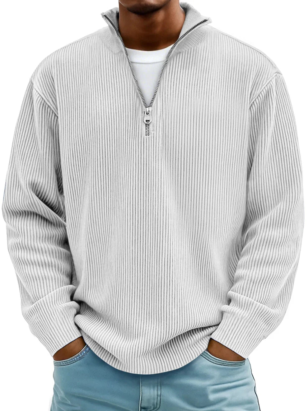 Gaspard | Pull Col Zippé Côtelé Marc
