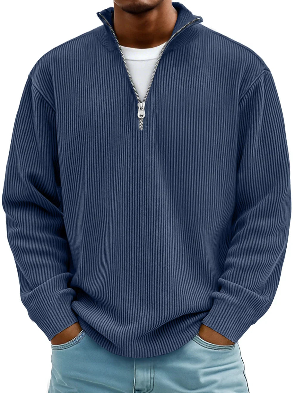 Gaspard | Pull Col Zippé Côtelé Marc