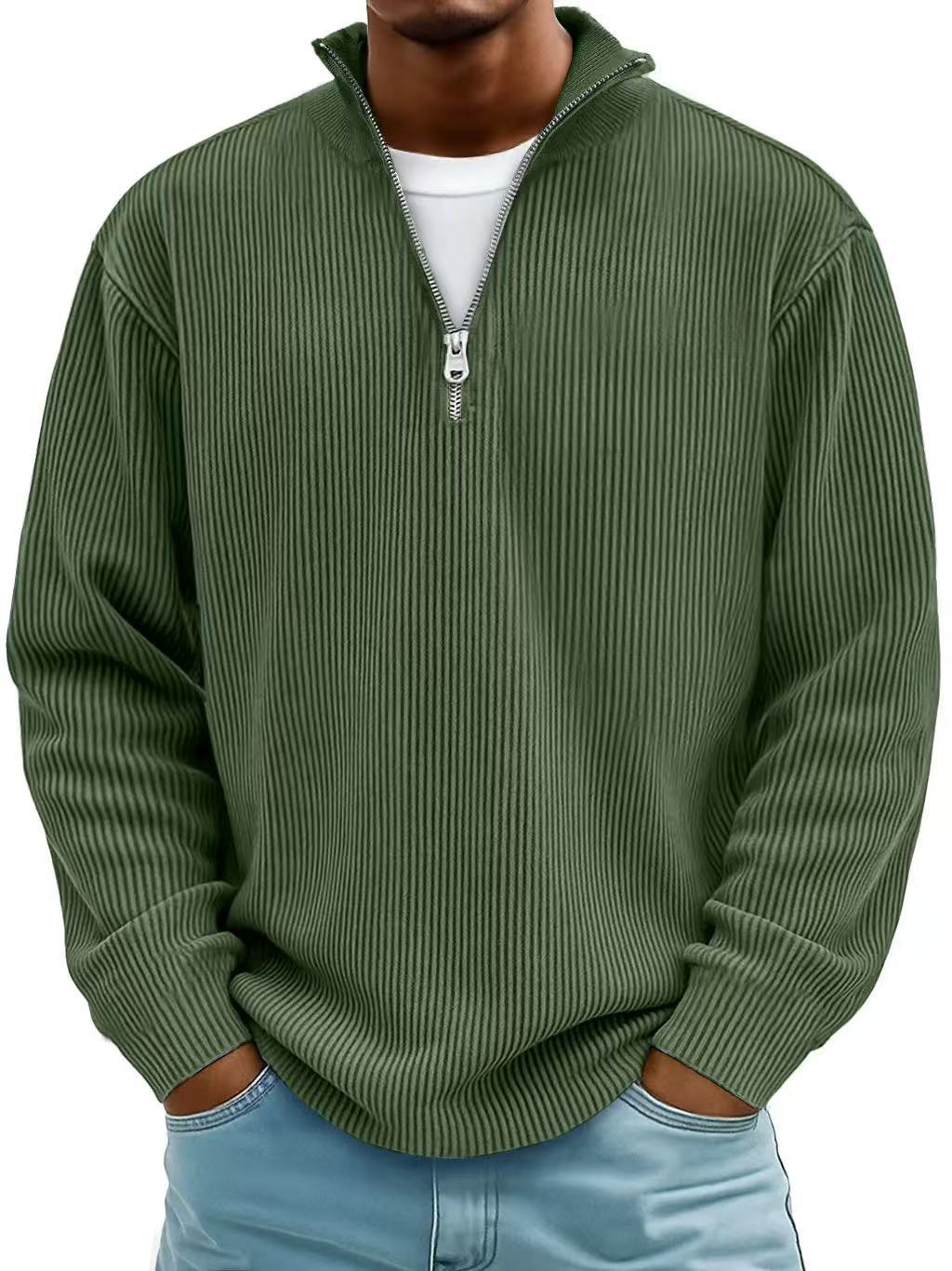 Gaspard | Pull Col Zippé Côtelé Marc