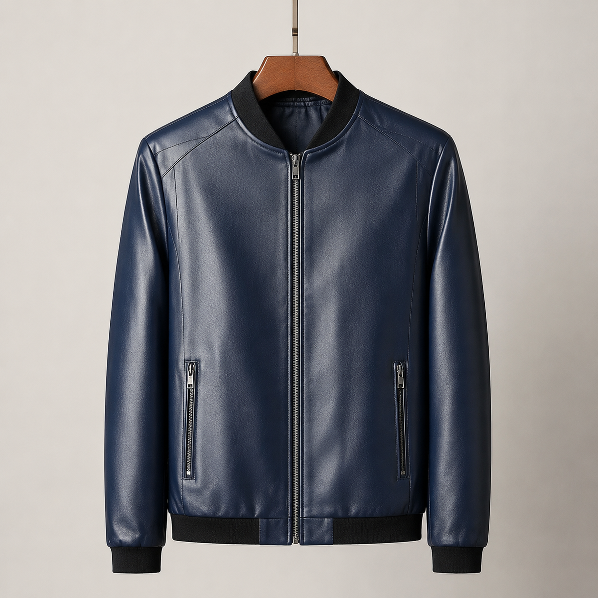 Nathan | Blouson bomber en cuir véritable au design élégant