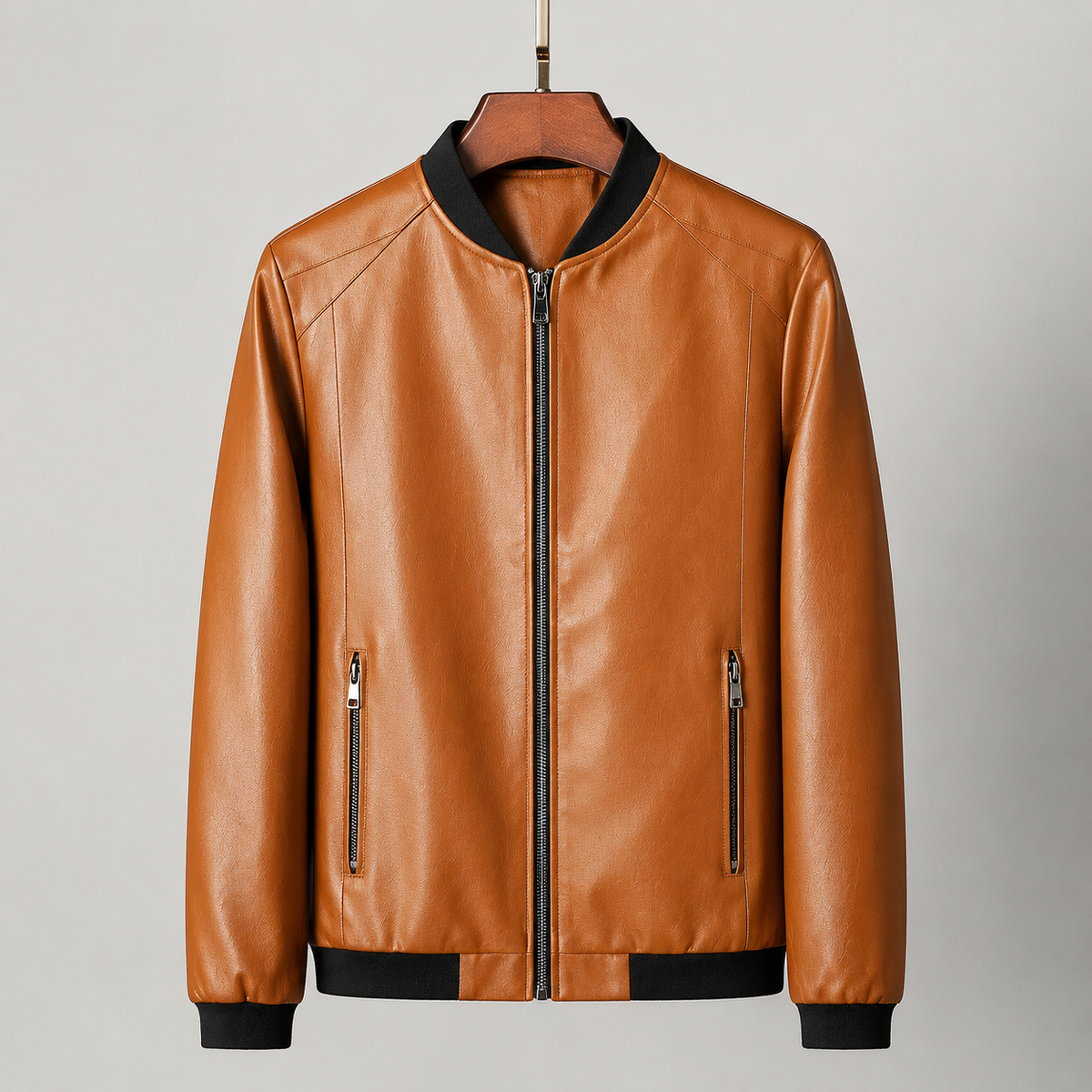 Nathan | Blouson bomber en cuir véritable au design élégant