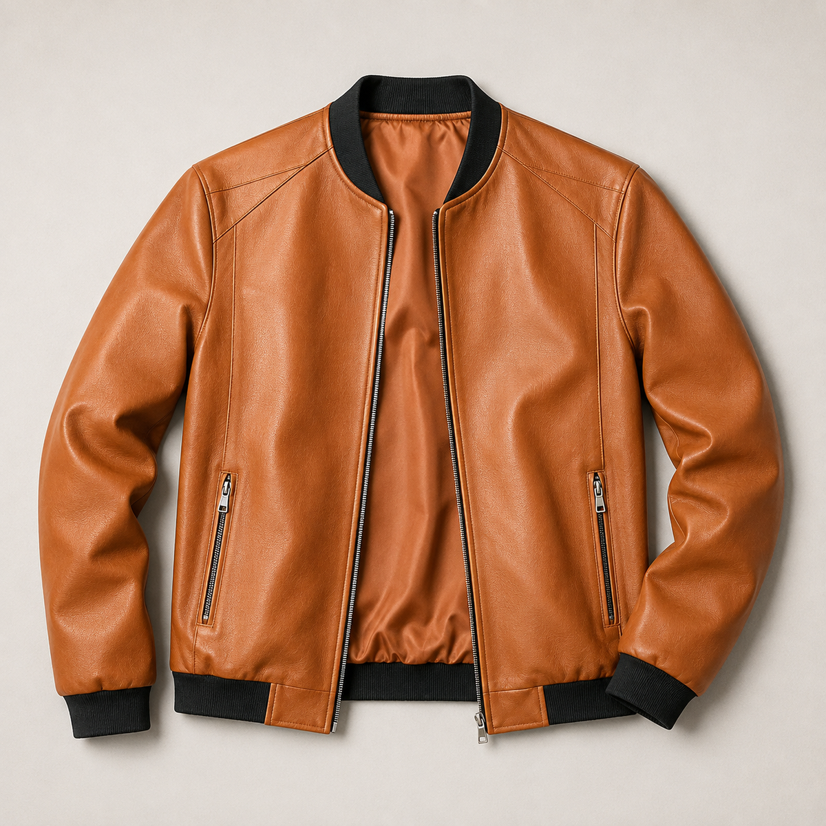 Nathan | Blouson bomber en cuir véritable au design élégant