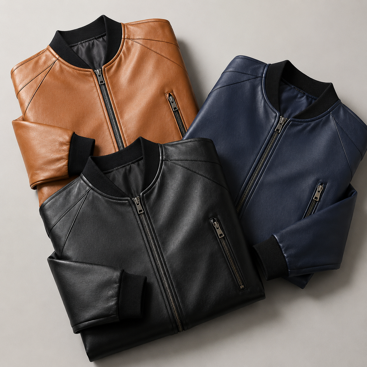 Nathan | Blouson bomber en cuir véritable au design élégant
