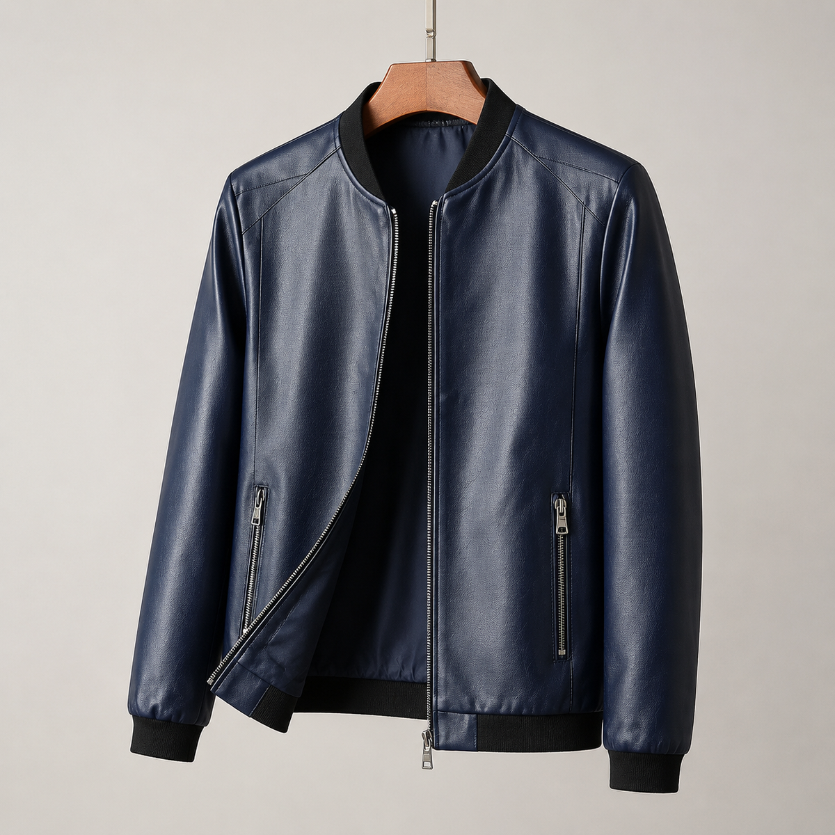 Nathan | Blouson bomber en cuir véritable au design élégant