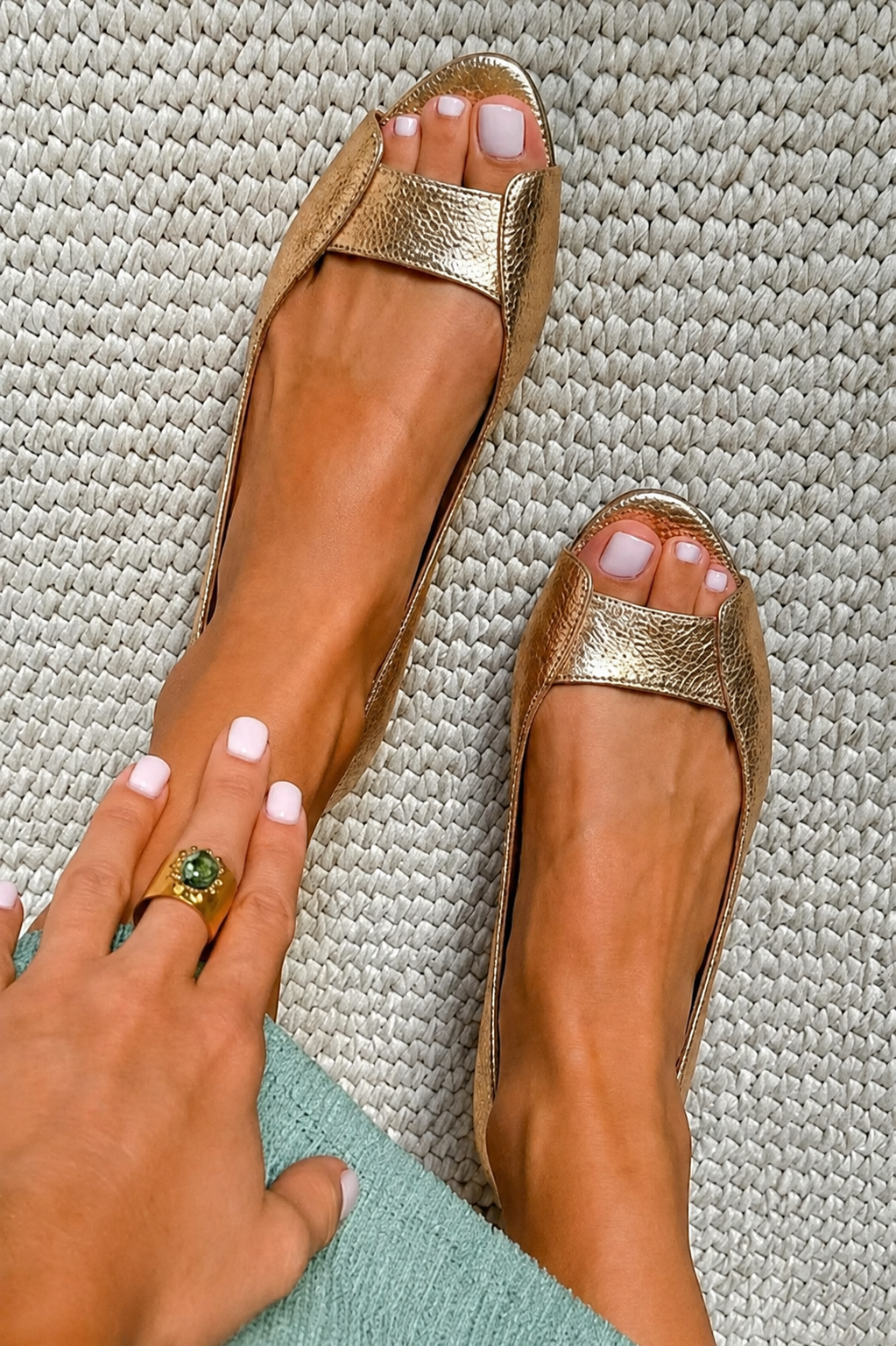 Adelina | Sandales Dorées Confort