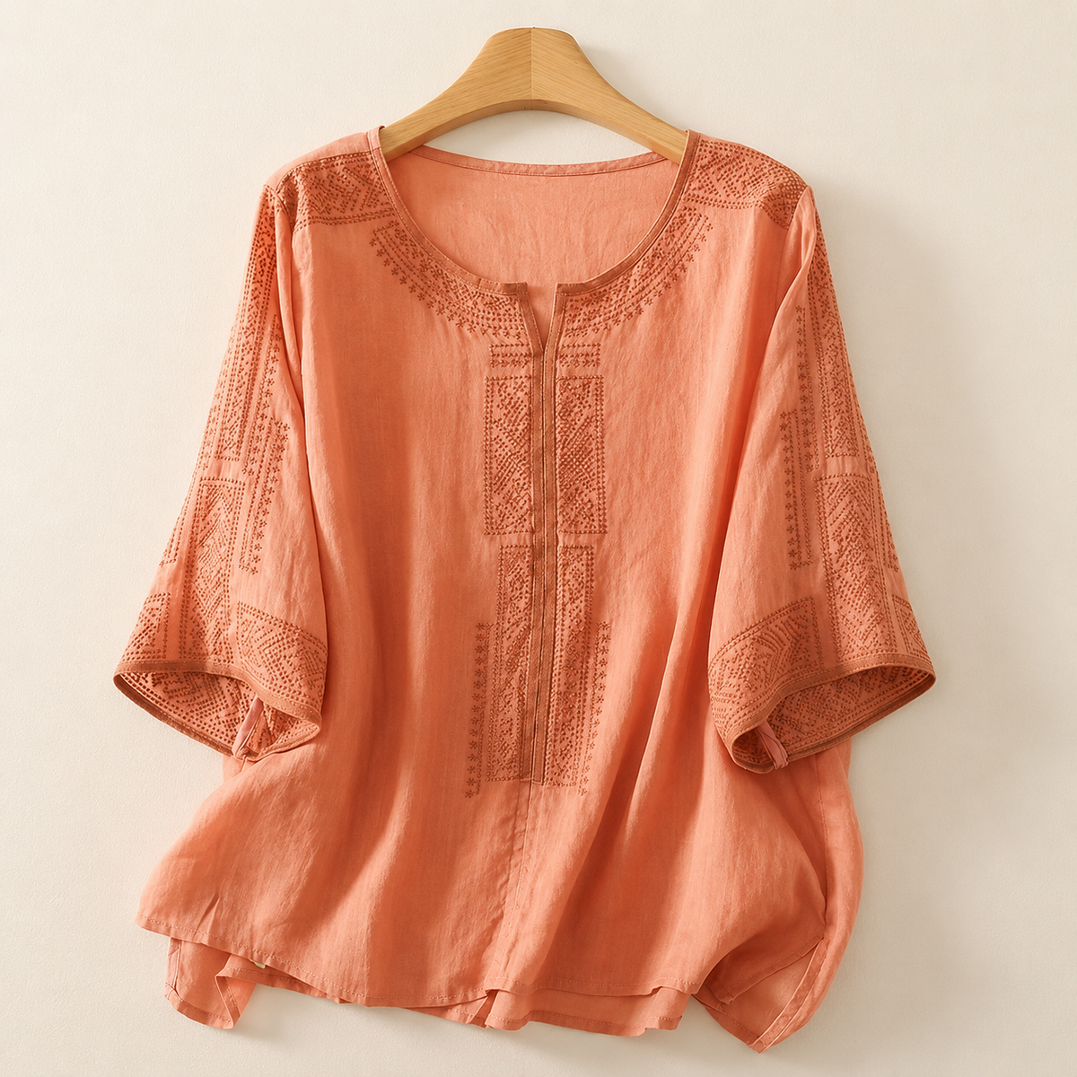 Agnès | Blouse en lin brodée pour femme