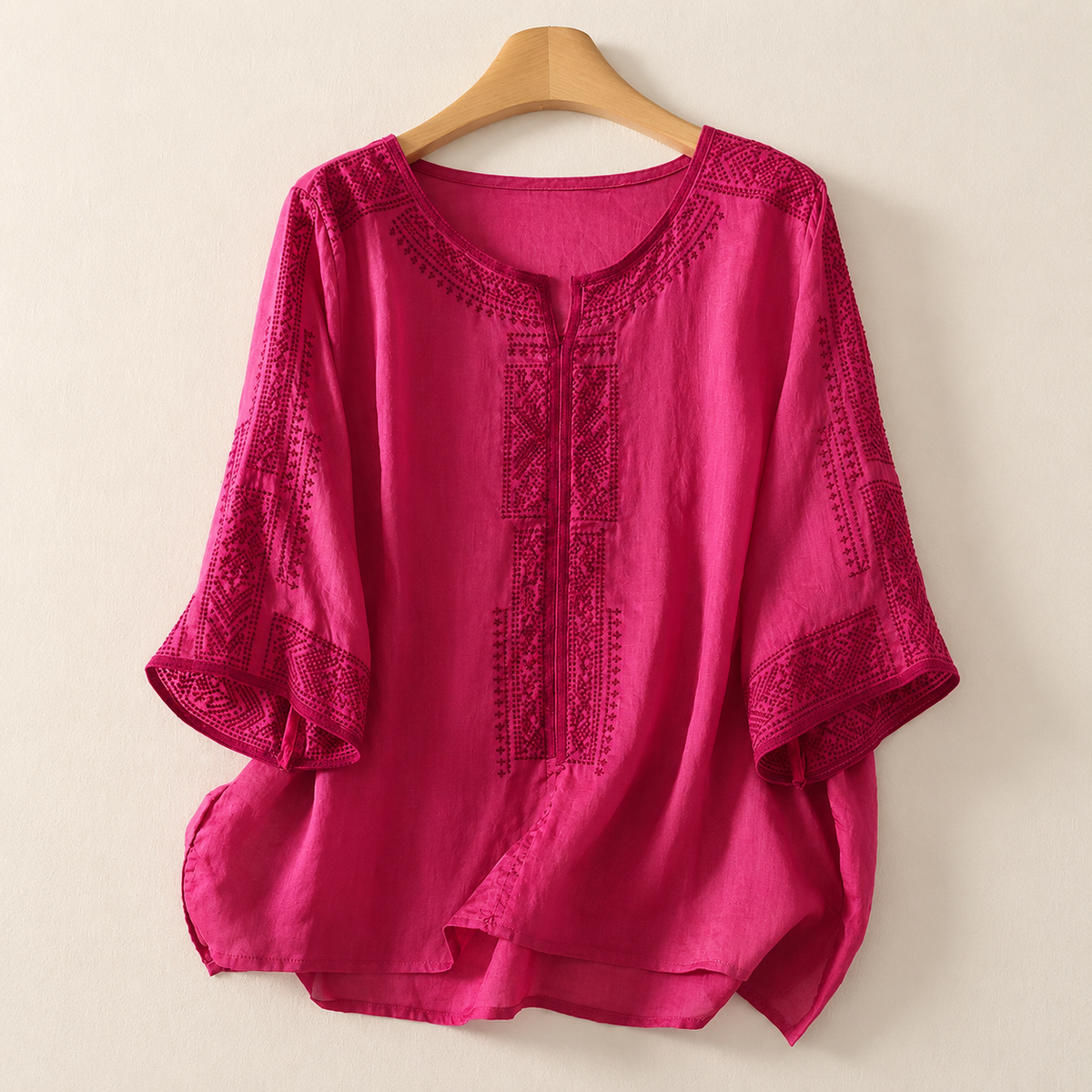 Agnès | Blouse en lin brodée pour femme