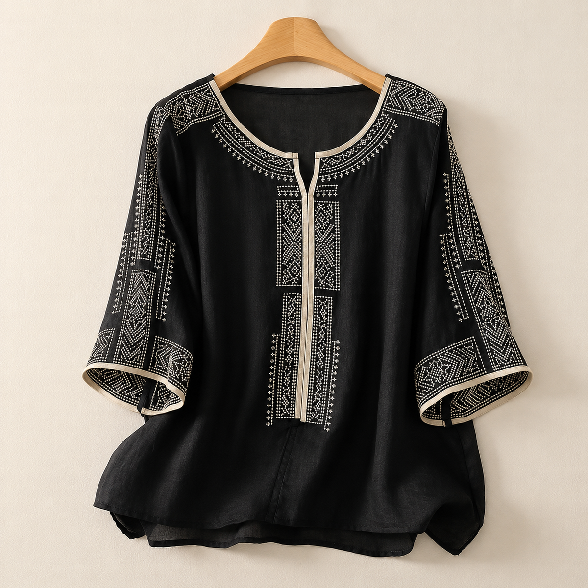Agnès | Blouse en lin brodée pour femme
