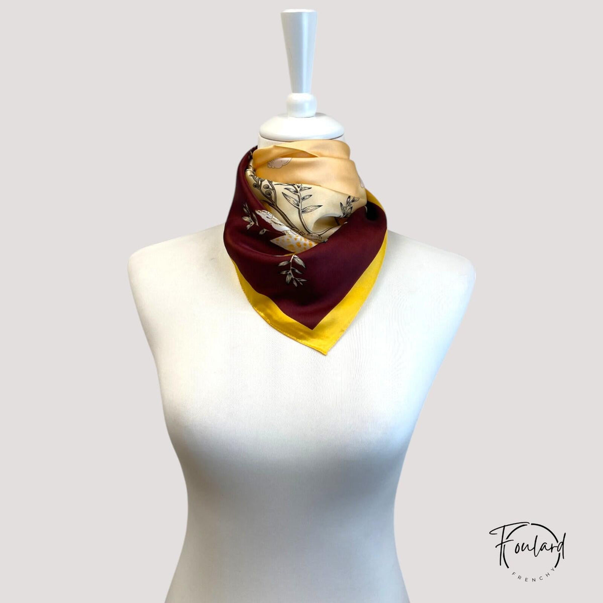 Candice | Foulard carré fleurs délicates
