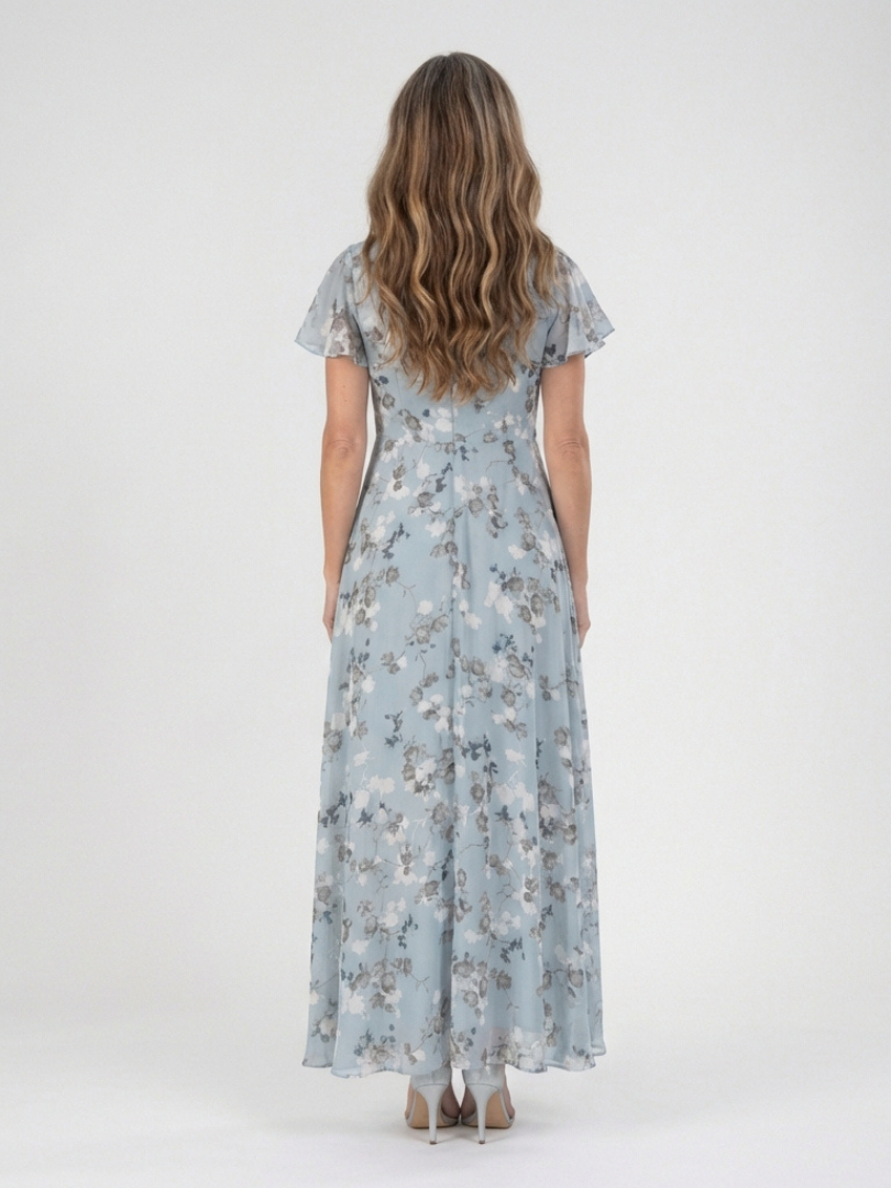 Juliette | Robe Maxi en Chiffon Floral Ismeria