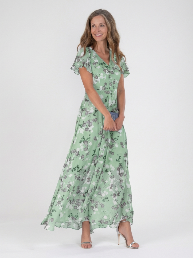 Juliette | Robe Maxi en Chiffon Floral Ismeria