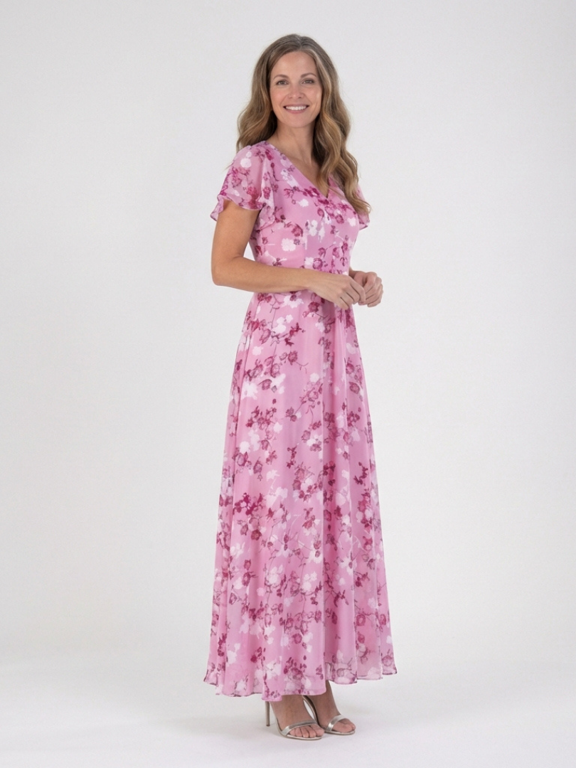 Juliette | Robe Maxi en Chiffon Floral Ismeria