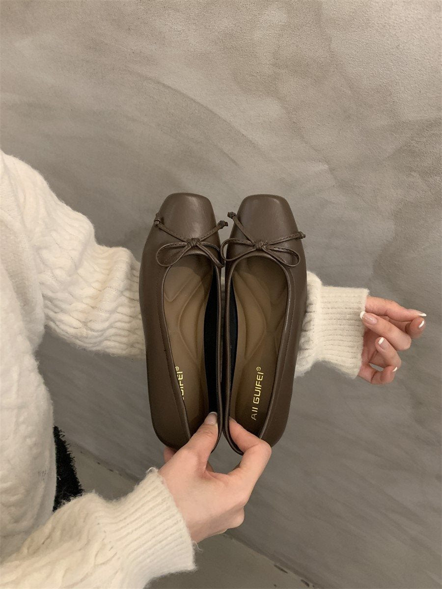 Rosette | Ballerine à bout carré