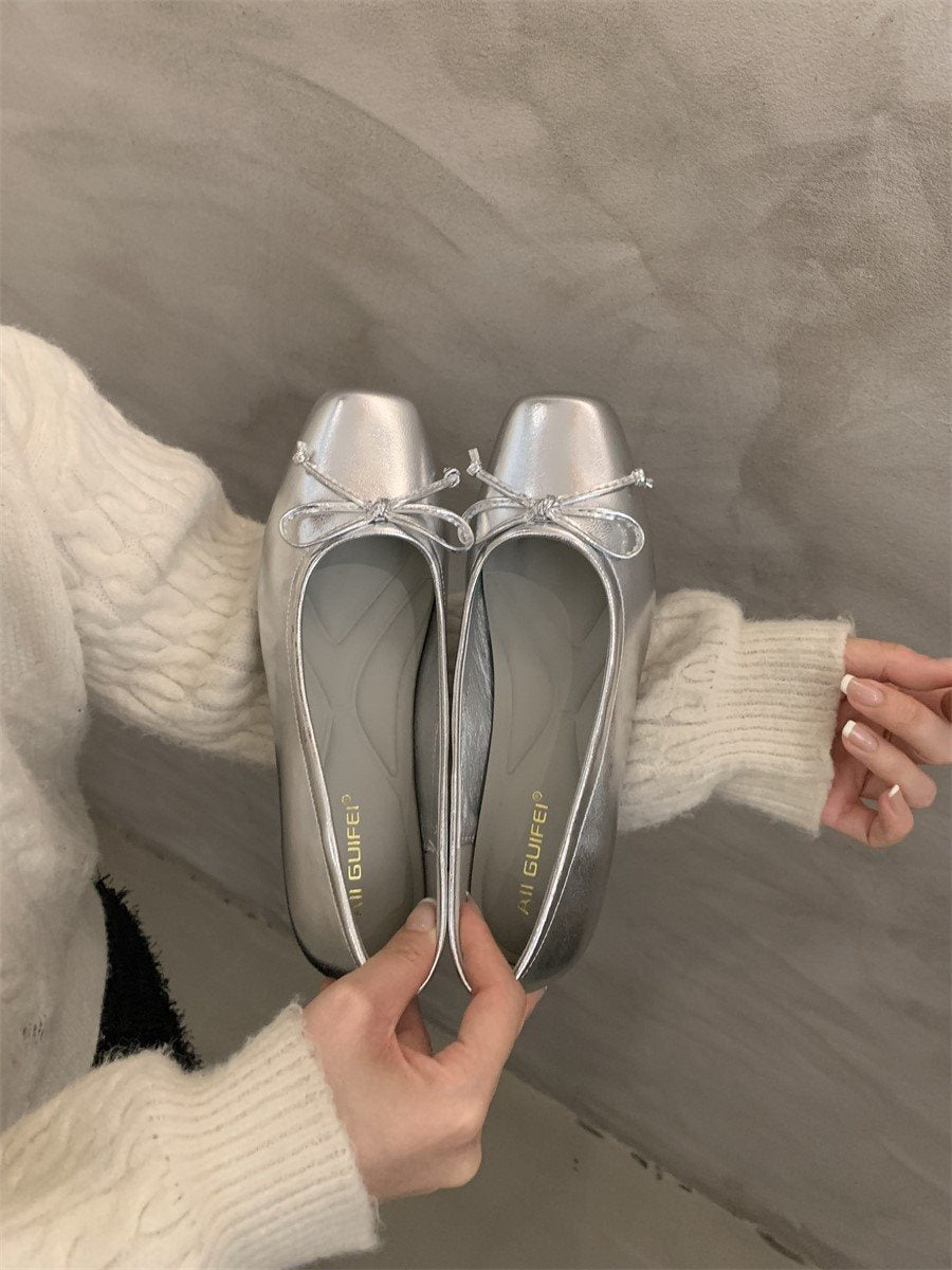 Rosette | Ballerine à bout carré
