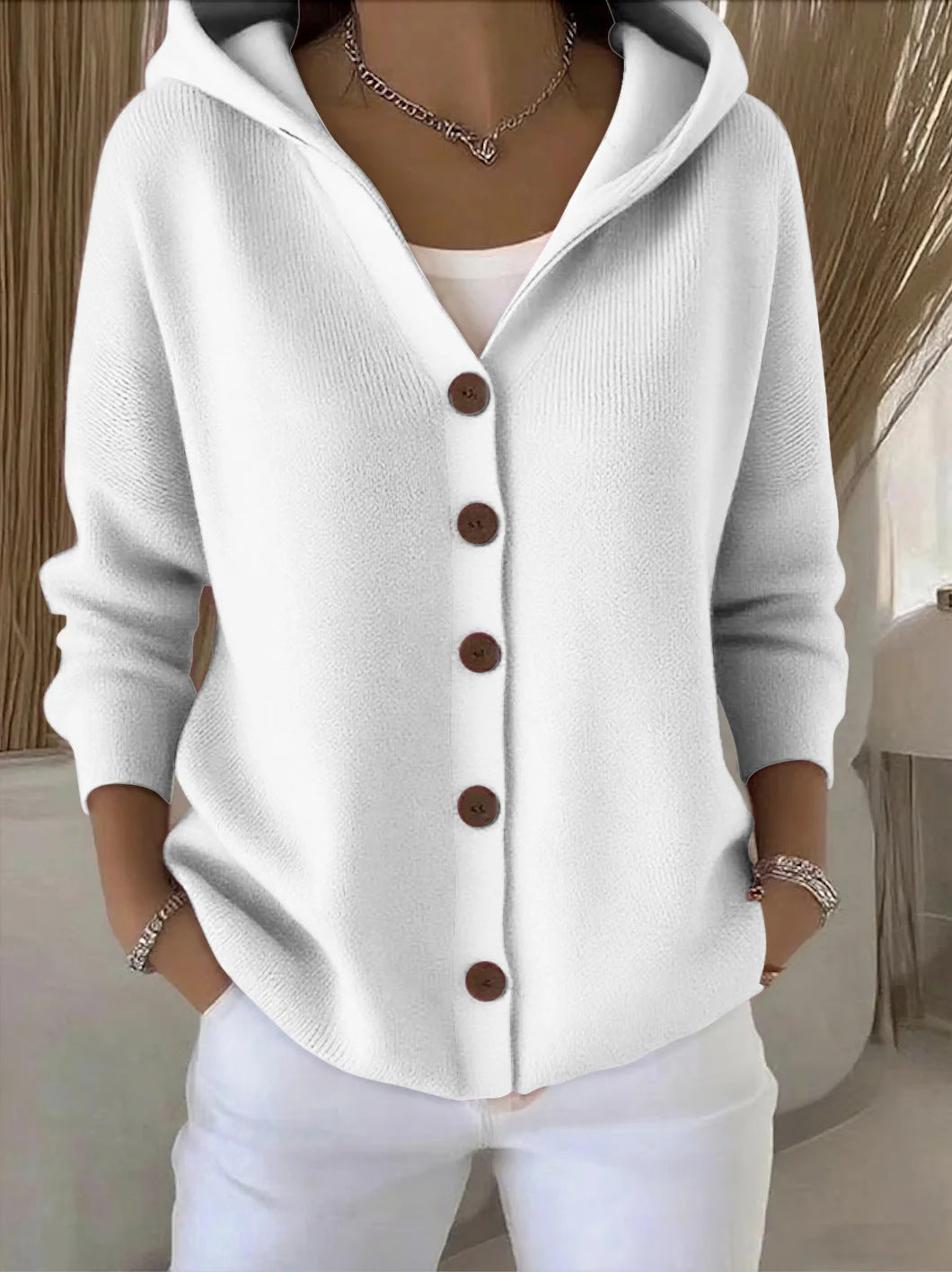 Jacinthe | Gilet boutonné à capuche
