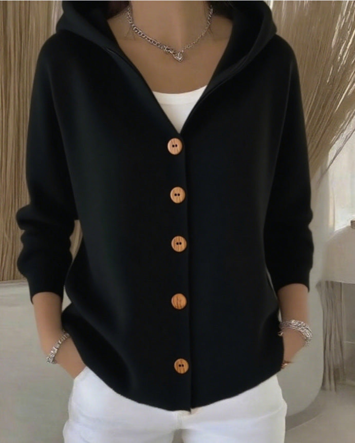 Jacinthe | Gilet boutonné à capuche