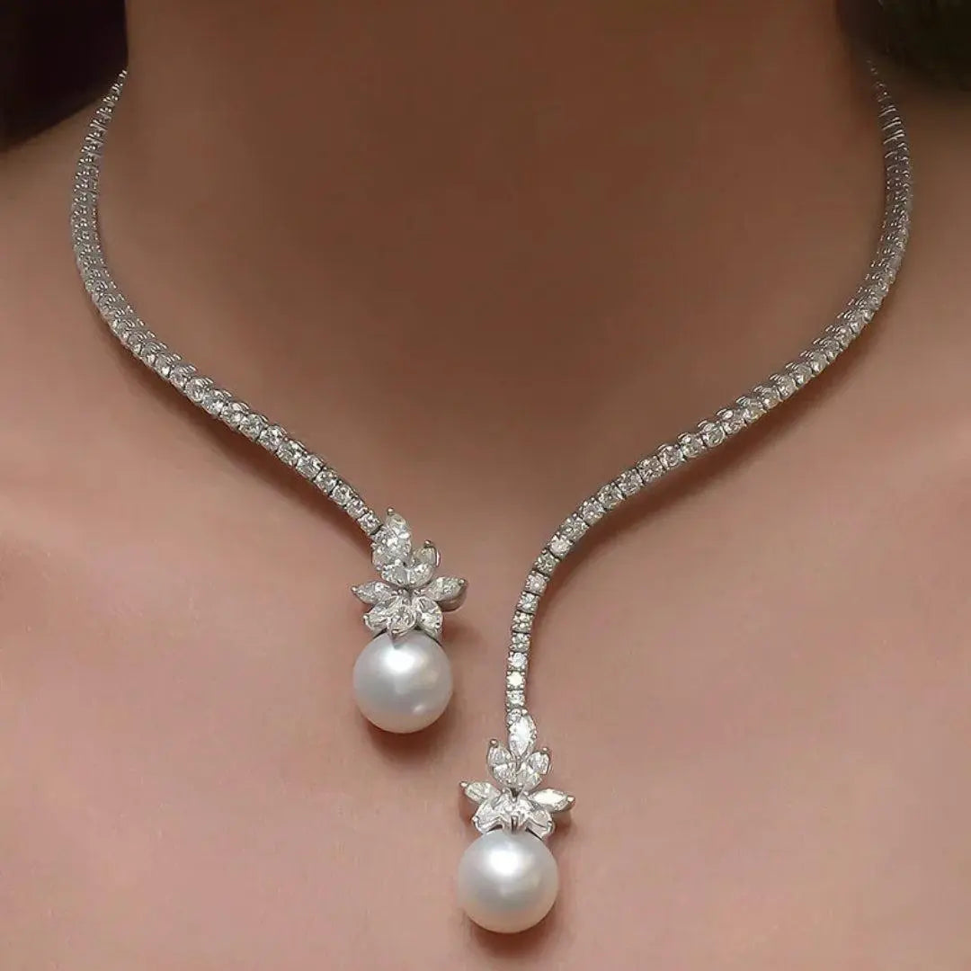 Collier Élégant et Lumineux avec Perles en Argent Sterling